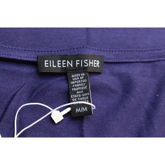 New w/Tags - Eileen Fisher V-Neck, Calf Length Dress in Viscose Jersey, Purple M - Picture 4 of 12